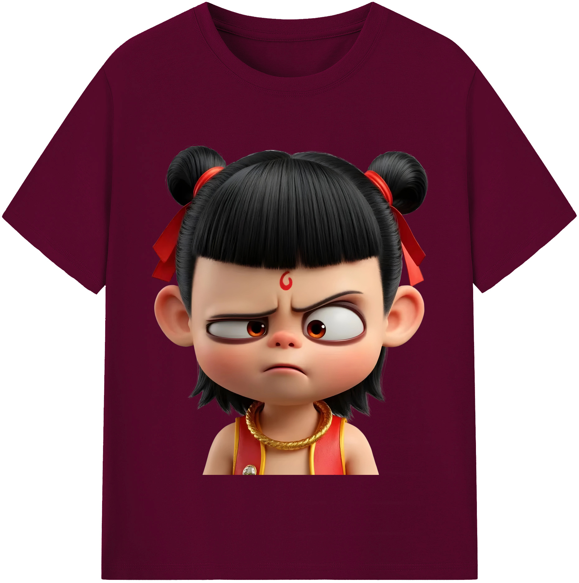 （画像用） Ne Zha 2 ナタ 魔童の大暴れ レディースカジュアルプリントTシャツ（綿100％）